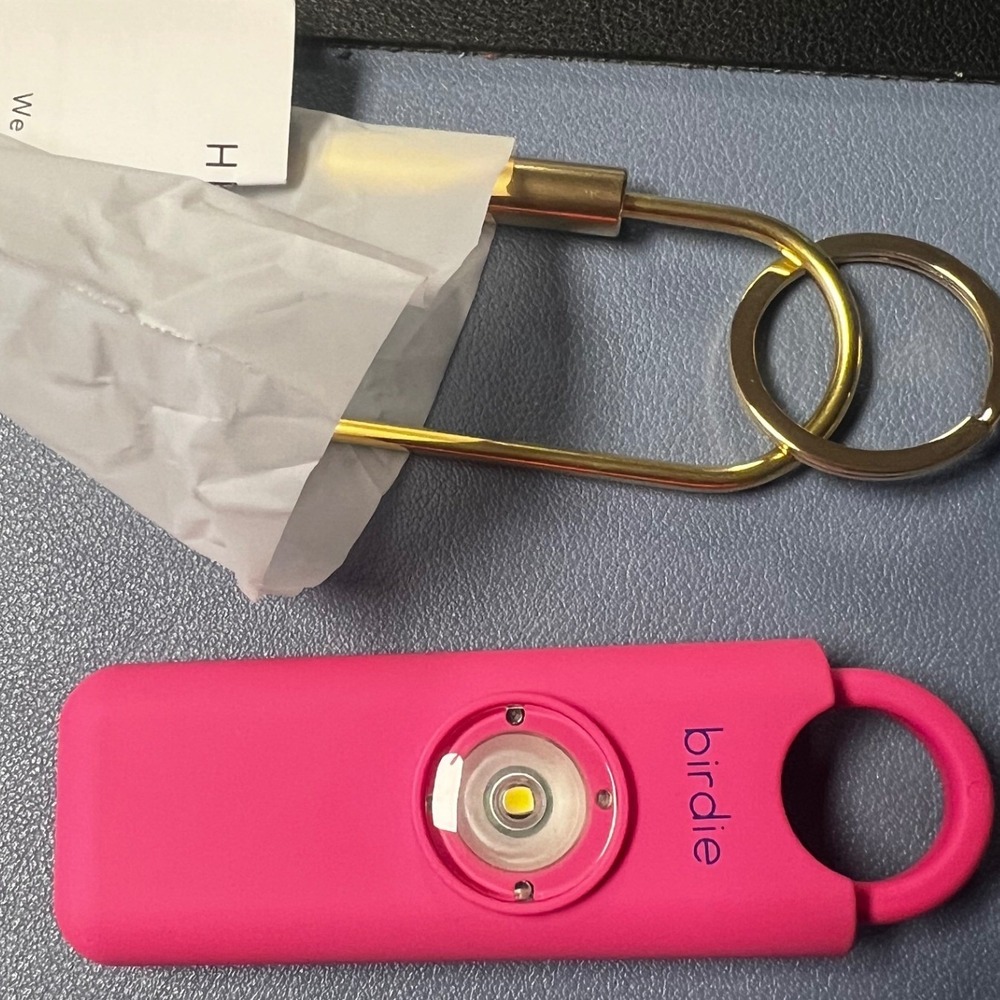 NEW Birdie Original Personal Safety Alarm Hot Pink with Siren and Strobe Light